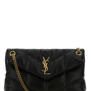 Black nappa leather small Puffer shoulder bag
