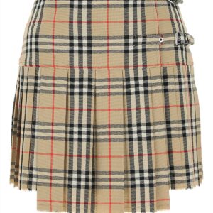 Embroidered wool mini skirt