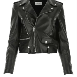 Black nappa leather jacket
