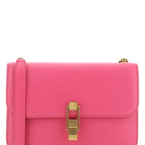 Fuchsia leather Le CarrÃ© shoulder bag