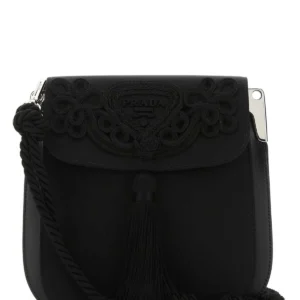 Black nylon crossbody bag