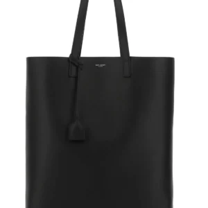 Black leather Bold shopping bag