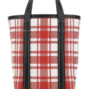Printed leather small Barbes shopping bag