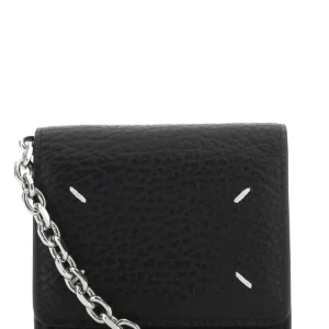 Black leather card holder