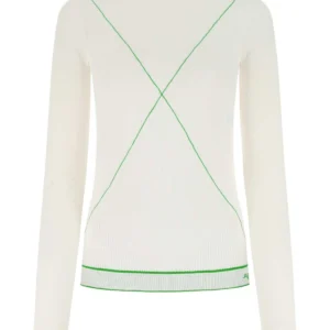 White viscose blend sweater
