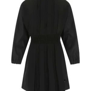 Black Re-Nylon and crepe jumpsuit