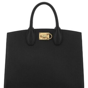 Black leather The Studio handbag