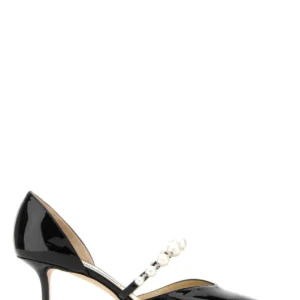 Black leather Aurelie 65 pumps