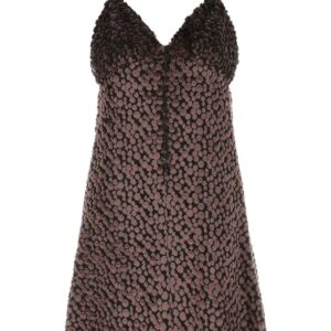 Two-tone velvet mini dress