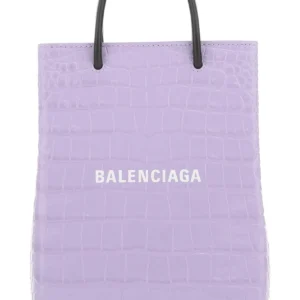 Lilac leather handbag