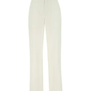 Ivory cotton wide-leg pant