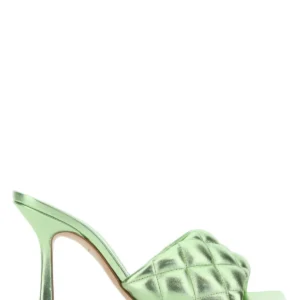 Light green nappa leather Padded sandals