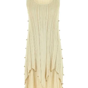 Gold polyester blend dress