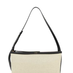 Two-tone canvas and leather medium Empire shoulder bag