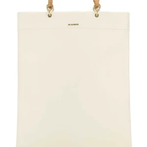 Ivory leather medium shopping bag