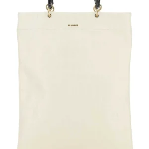 Ivory leather medium shopping bag