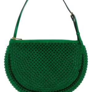 Green suede Bumper-Moon shoulder bag