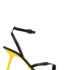 Black leather Petal sandals