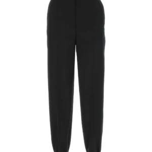 Black wool joggers
