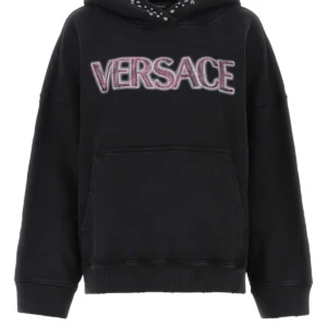 Black cotton oversize sweatshirt