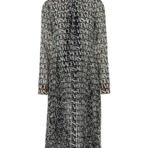 Printed crepe shirt dress