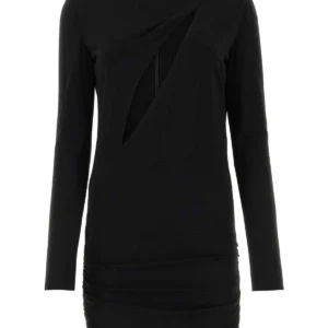 Black stretch viscose mini dress