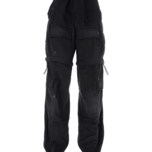 Black cotton Knife Cargo pantaboots