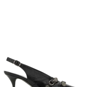Black leather Cagole pumps