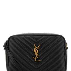 Black leather crossbody bag