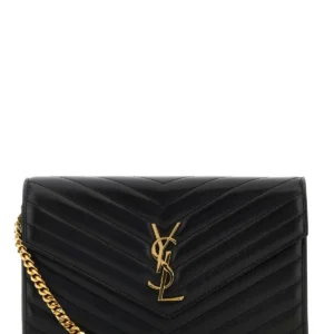Black leather Cassandre clutch