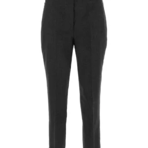 Melange graphite wool pant