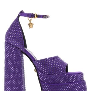 Purple satin Medusa Aevitas sandals