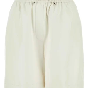 White leather shorts
