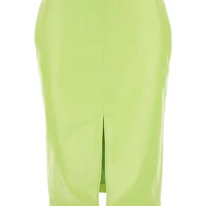 Fluo yellow shearling skirt