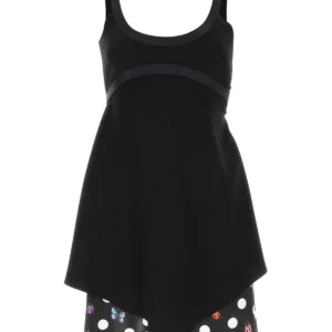 Black acetate blend mini dress
