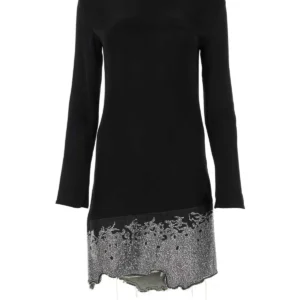 Black triacetate blend dress