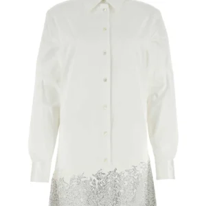 White cotton shirt mini dress