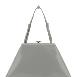 Light grey leather handbag