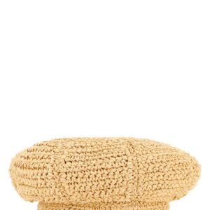 Beige rafia baker boy hat