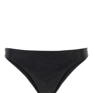 Black stretch Re-Nylon bikini bottom