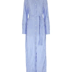 Printed silk shirt dress