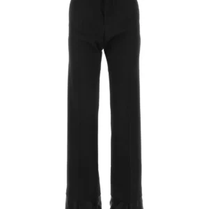 Black stretch polyester blend pant