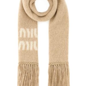 Beige mohair blend scarf