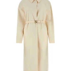 Ivory polyester blend overcoat