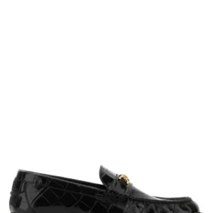 Black leather Medusa  95 loafers