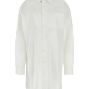 White poplin shirt mini dress