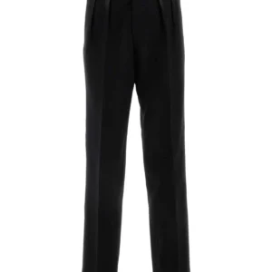 Black wool pant