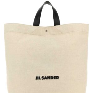 Sand canvas Flat shopping bag