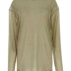 Khaki lyocell blend oversize t-shirt