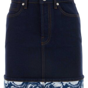 Dark blue denim mini skirt